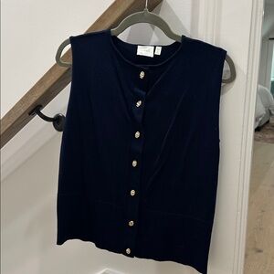 Navy Sleeves Knit Top